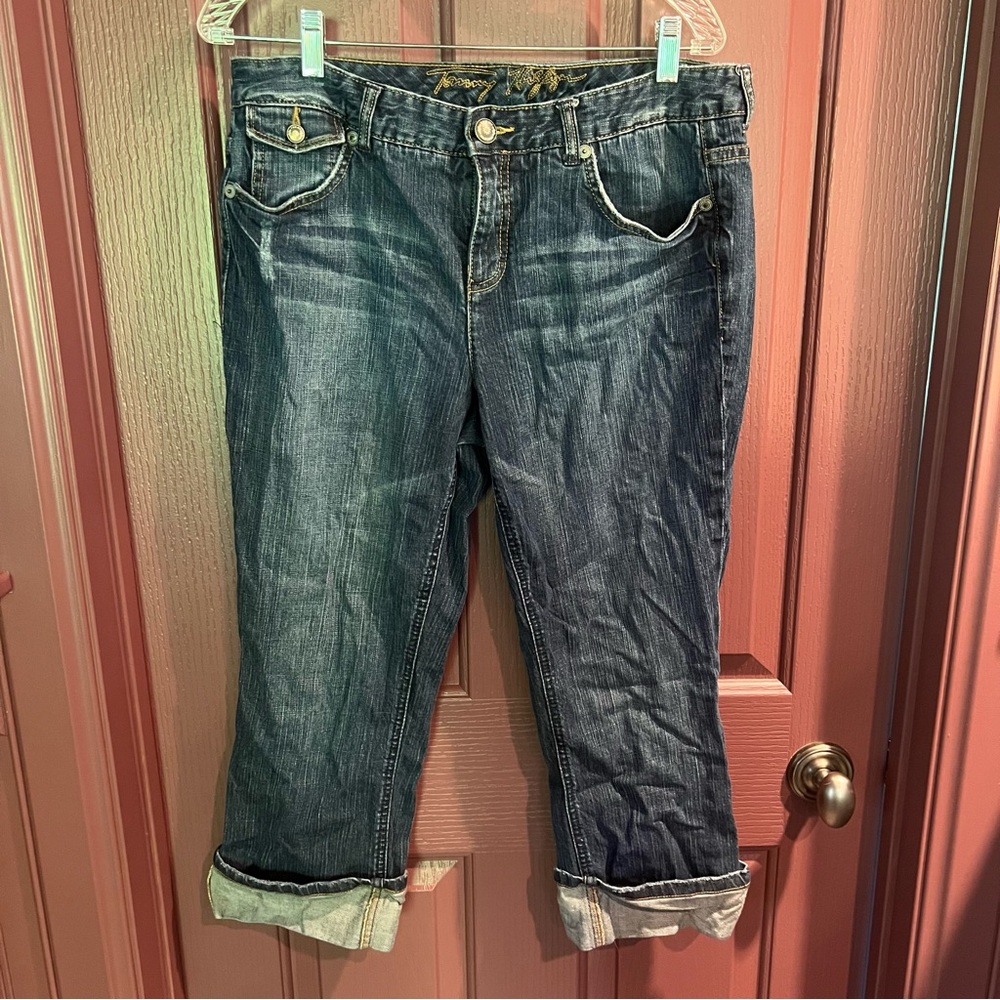 Tommy Hilfiger Blue Denim Rolled Capris